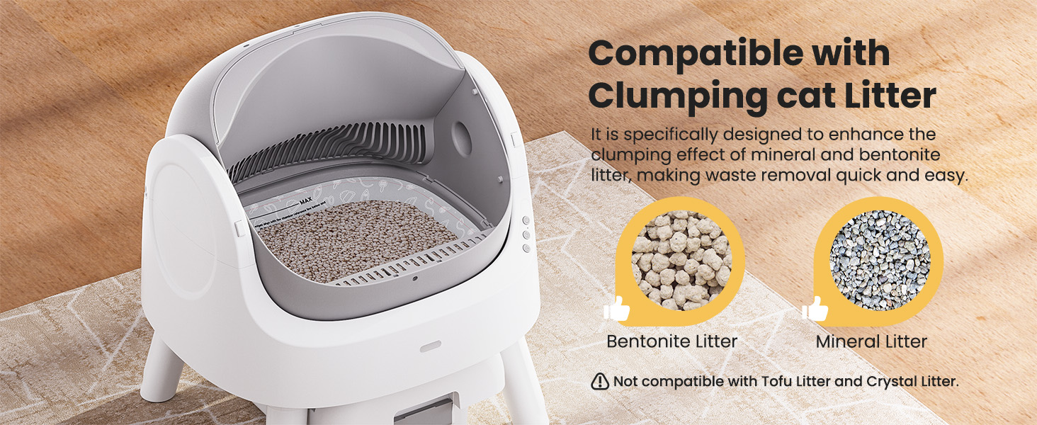 Automatic Self-Cleaning Cat Litter Box for Multiple Cats | Open-Top Design with Integrated Safety Protection & Ultra-Quiet Operation