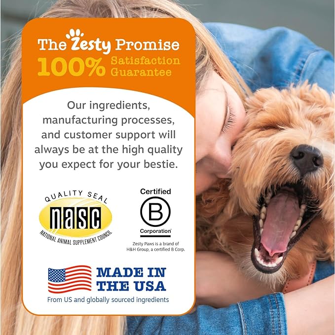 Zesty Paws Multivitamin Soft Chews for Dogs | Daily 8-in-1 Nutritional Supplement | Chicken Flavor