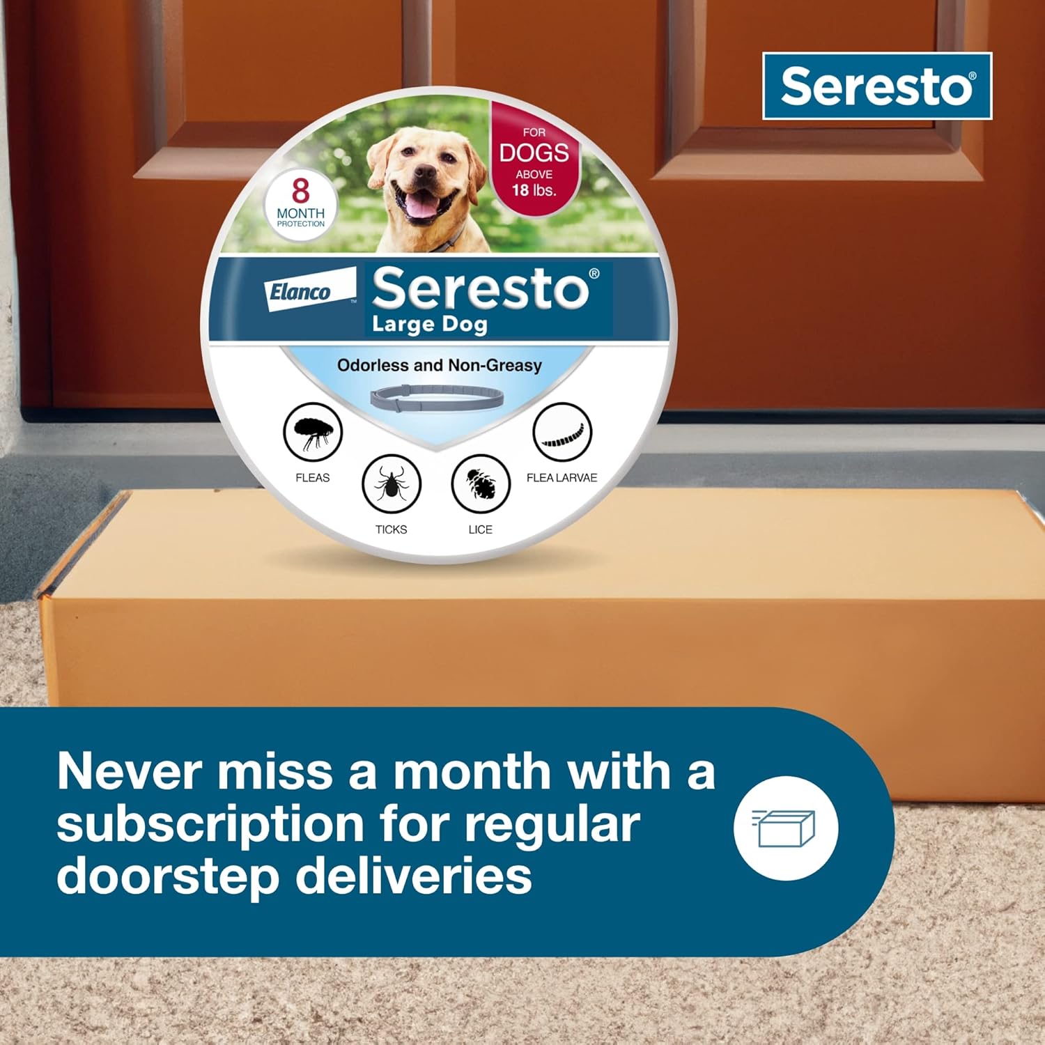 81AcV5eazfL._AC_SL1500_.jpg Seresto Flea & Tick Prevention Collar for Large Dogs | 8-Month Protection | Vet-Recommended