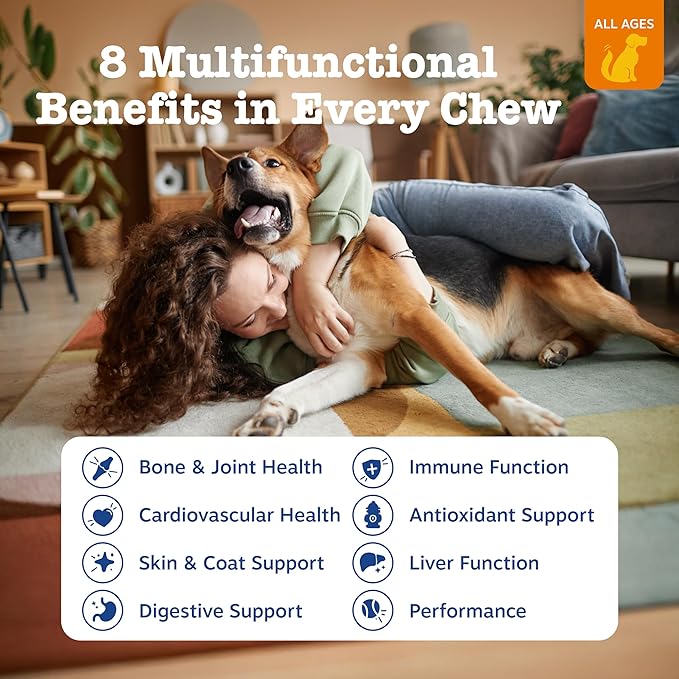 Zesty Paws Multivitamin Soft Chews for Dogs | Daily 8-in-1 Nutritional Supplement | Chicken Flavor