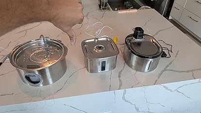 Stainless Steel Cat Water Fountain | 74 oz (2.2L) Automatic Pet Water Fountain with 6 Filters & 6 Pump Sponges | Ultra-Quiet Water Dispenser for Cats & Small Dogs