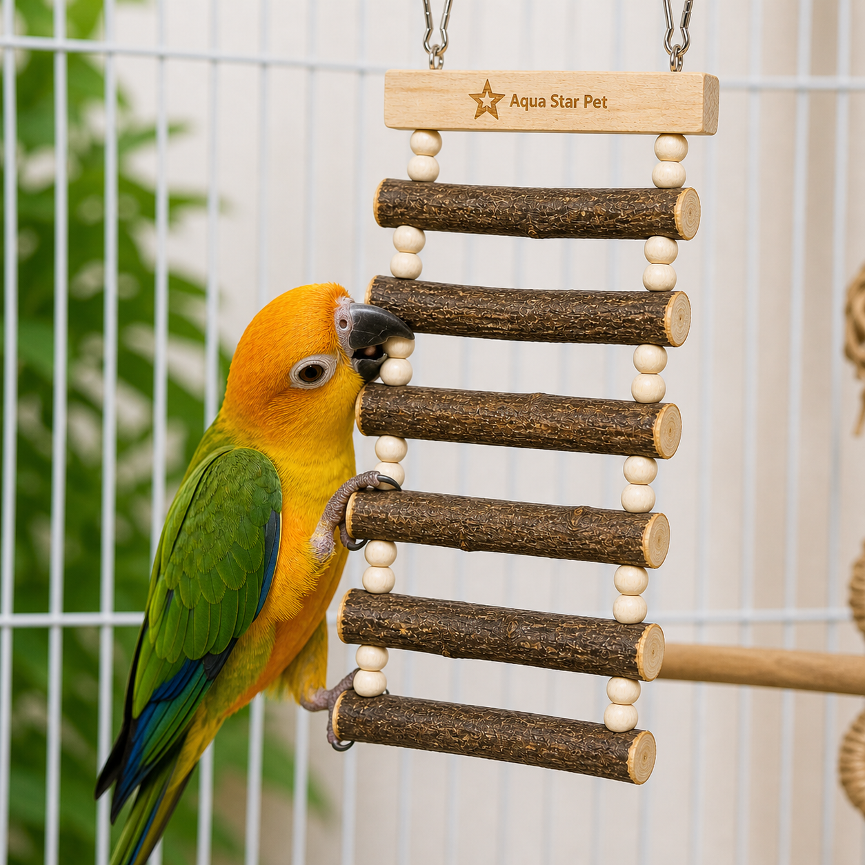 ChatGPT-Image-May-3-2026-10_33_53-PM.png Aqua Star Pet Wooden Bird Ladder Toy Hanging Climbing Ladder for Parrots Budgies Cockatiels Cage Accessory
